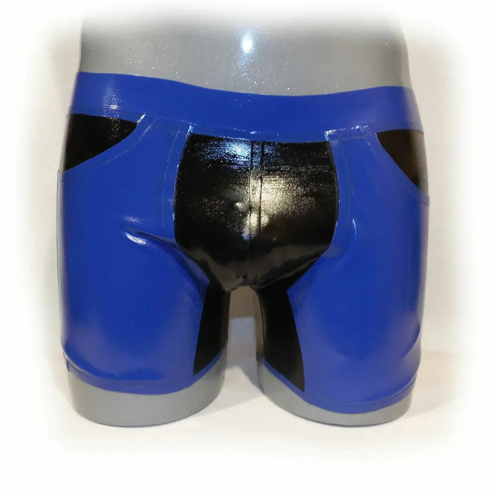 

Gummi Latex Rubber Navy blue Latexshorts Panty Pants Ganzanzug Catsuit Kostüm Handmade Fashion