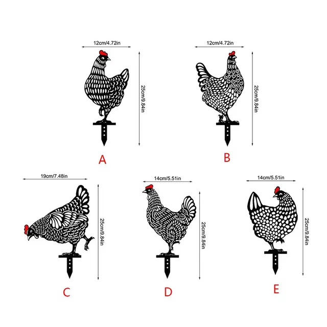 1Dc Szép Csaj Sziluett Akril Csirke Udvar Art Üreges Tét Halom Plug-In Kerti Szobor Dekoráció Díszek - Image 6