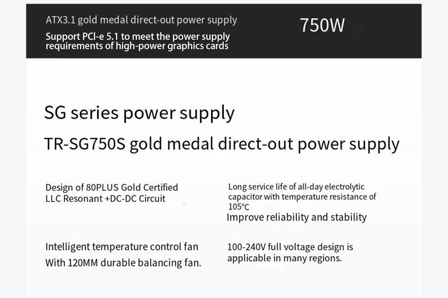 Thermalright TR-SG 750S 750W Non Modular 80 Plus Gold PC Power Supply 14 Sa8b0860ab60f45b48b16681885e027dbN