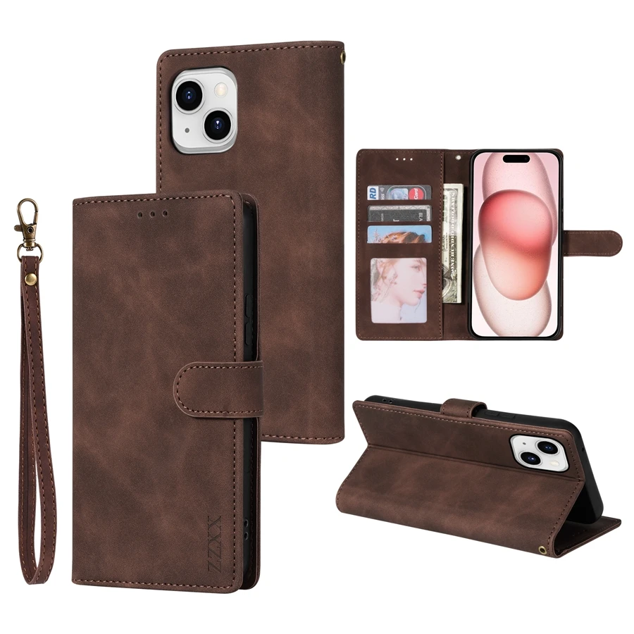 Multifunctional Magnetic Flip Leather Wallet Case with Card Slots and Photo Frame - Anti-Drop Cover