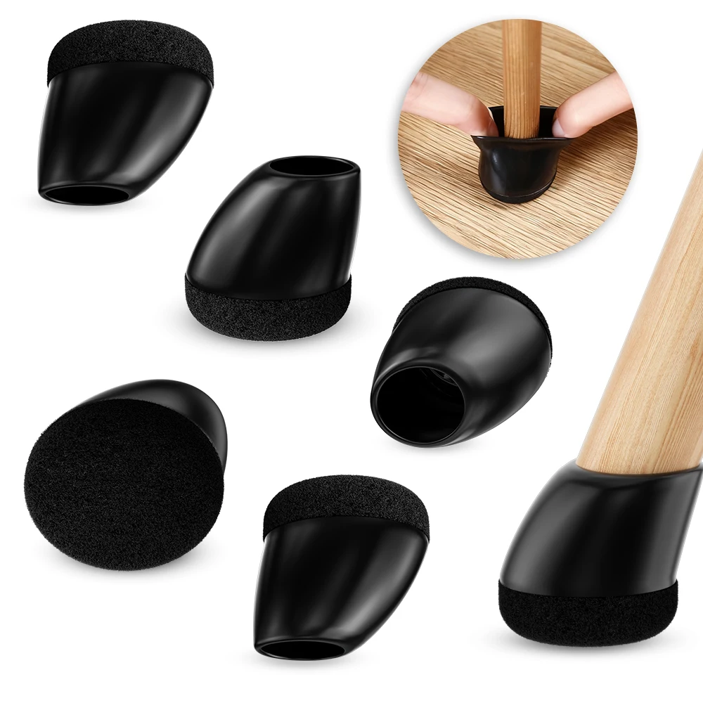 Protecteur de sol pour pieds de chaise, 8 pièces, couvre-pieds épais, coussinets en feutre, meubles en Silicone 15 ° -25 °   Les pieds de table protègent les sols en bois dur