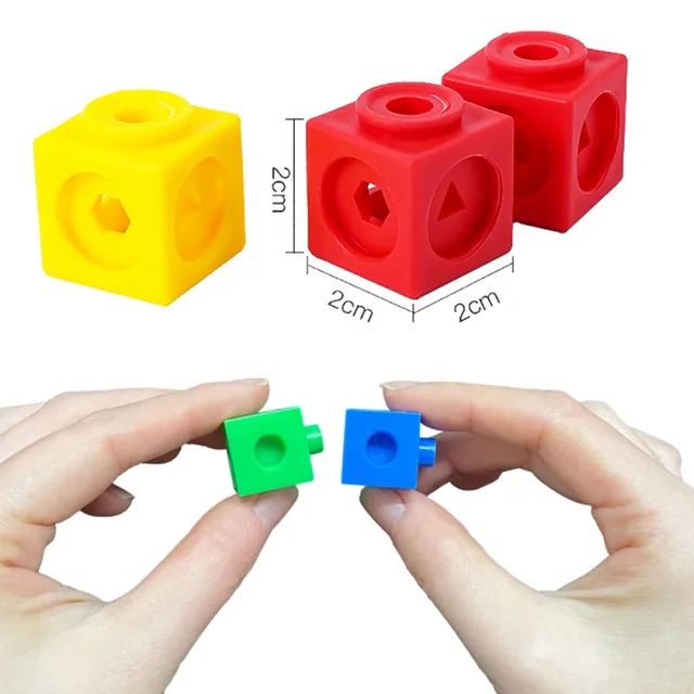 100pcs Mathematics Linking Cubes Interlocking Multilink Counting Stacking Blocks Kids Learning Educational Children Toys Gifts 6