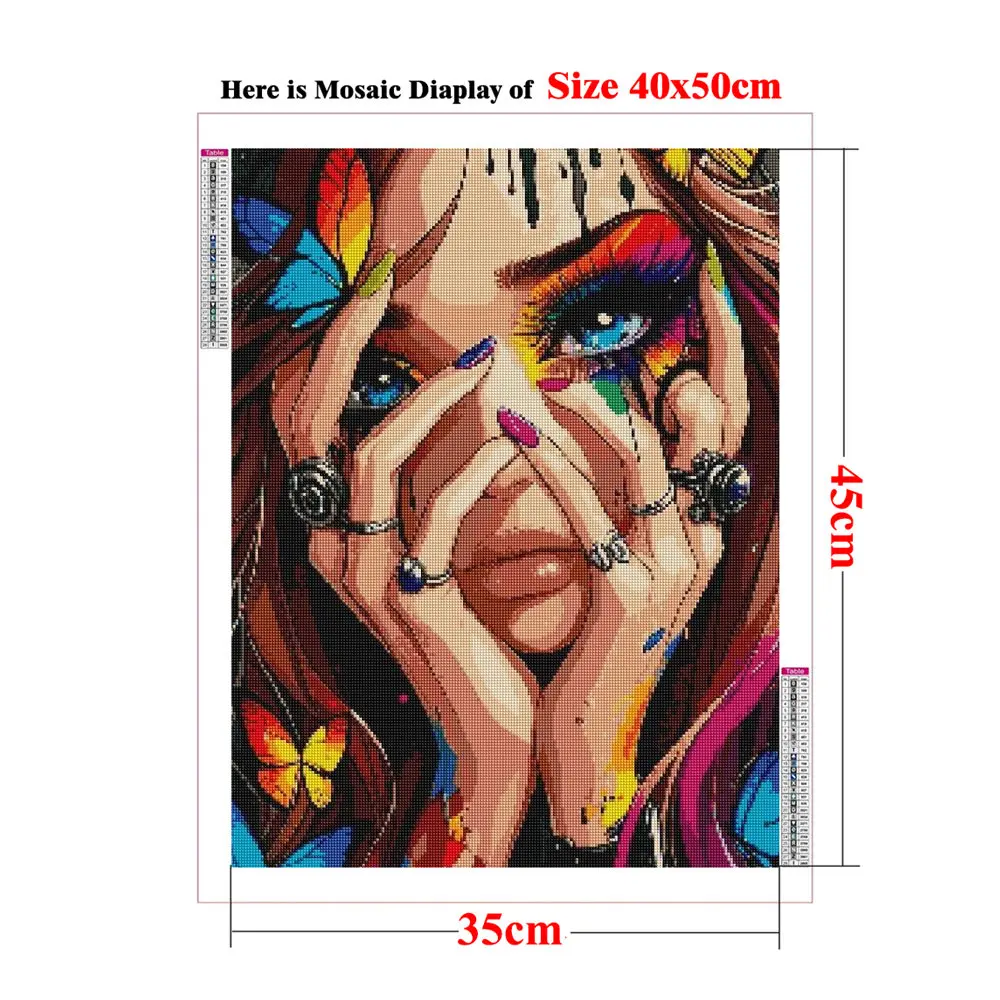 Diamond Painting 5D DIY Cool Fashion Anime Girl Art Full Square Round Diamond Mosaic Modern Beauty Decor Handmade Gift - 2