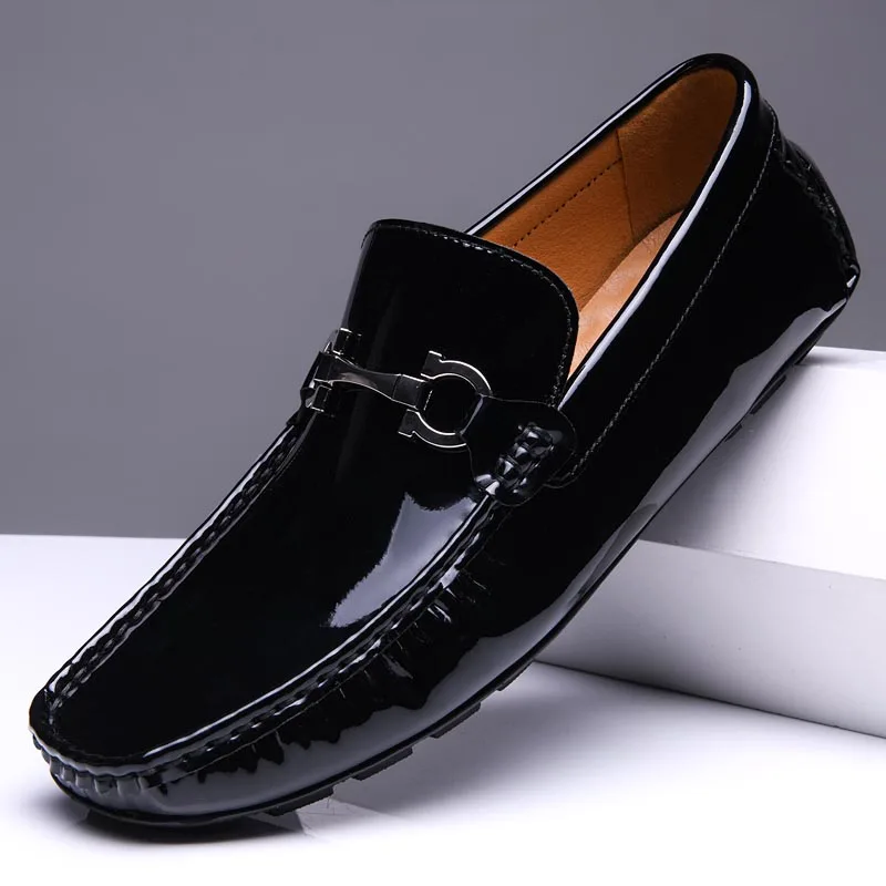 Spring Autumn Mens Loafers Luxury Men Slip On Leather Shoes Black Loafer Shoes Size 37-46 47 Dropshipping 5
