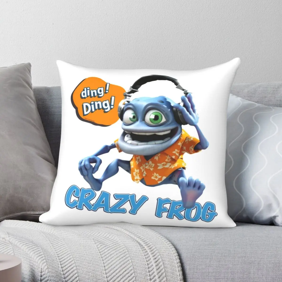 

Crazy Frog Dj Ding Ding Pillowcase Polyester Linen Velvet Printed Zip Decor Throw Pillow Case Sofa Cushion Cover