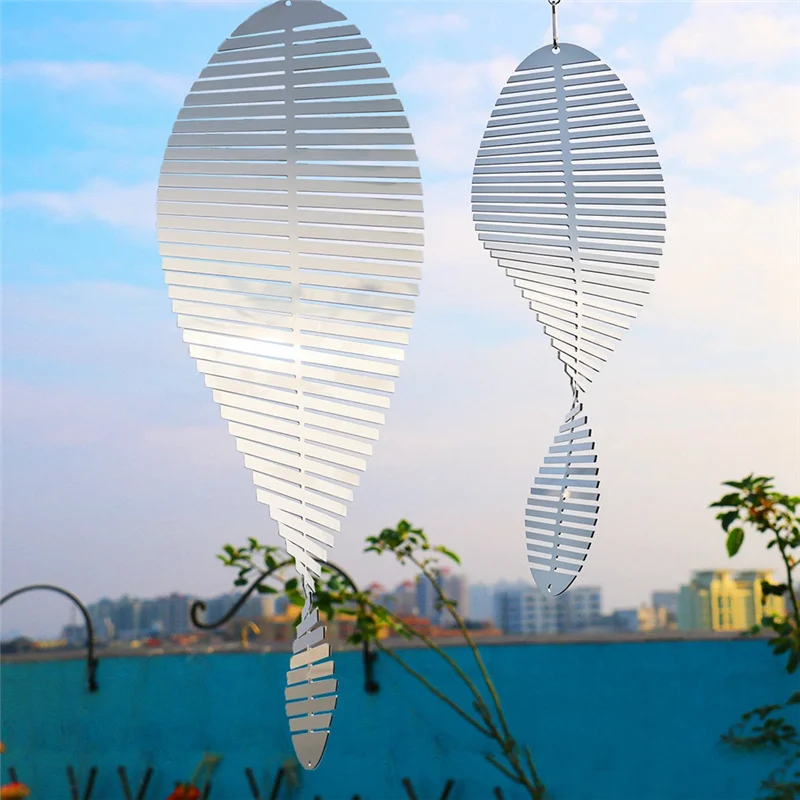 Kinetic Blank Sublimation Wind Spinner 3D Spiral Windchime Chime Sculpture Hanging Outdoor Indoor Garden Decor 10X25cm 6