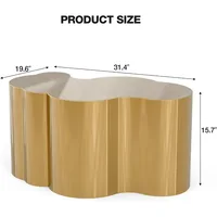 Modern Gold Stainless Coffee Table,Stainless Steel Small Cloud Fashion Design Accent Table End Table for Living Room Bedroom 2