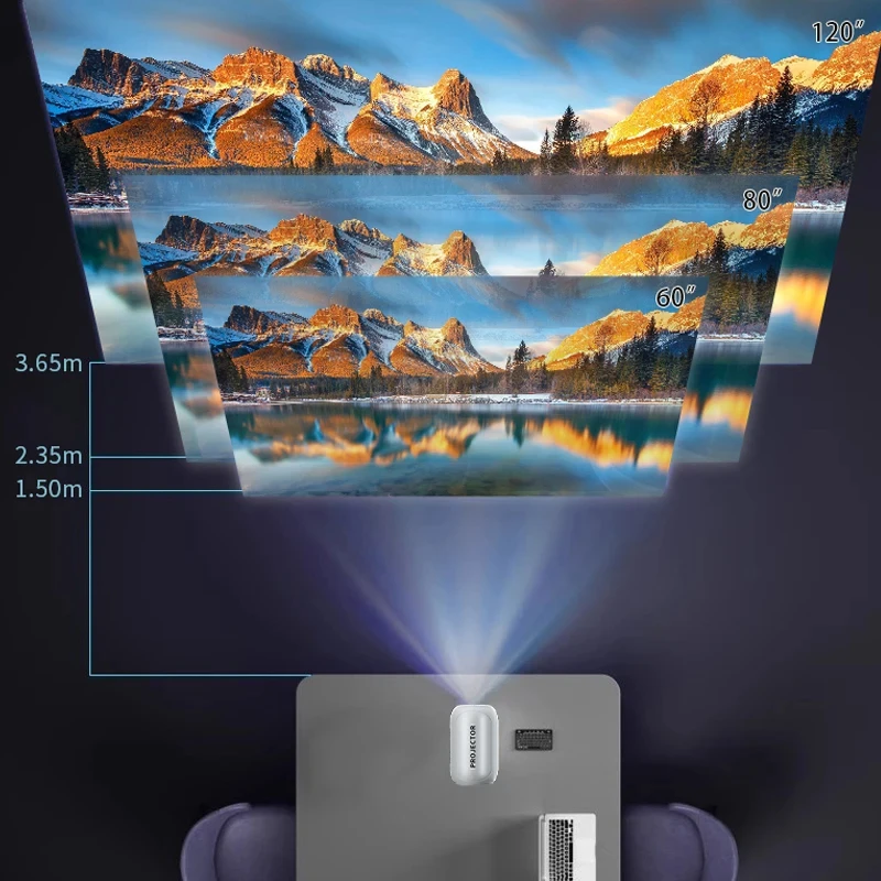 TS-6 Portable Hidden Lift Projector 240ANSI Android 1280*720P WIFI 6 BT 4.0 HI352 Home Cinema Outdoor Hard Decoding 4K Projector