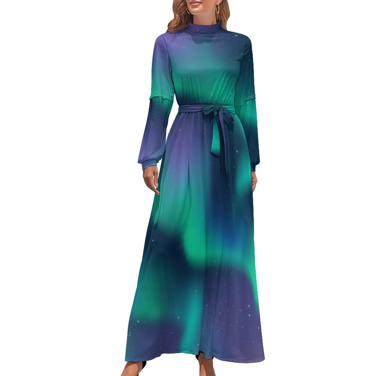 thumbnail image 1 of Aurora Boreal Luces del Norte Vestido Largo vestidos de fiesta ropa de mujer Vestidos de gala, 1 of 5