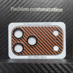 Premium 3D Aluminum Alloy Camera Lens Protector with Kevlar Carbon Fiber Film Cap (Orange)