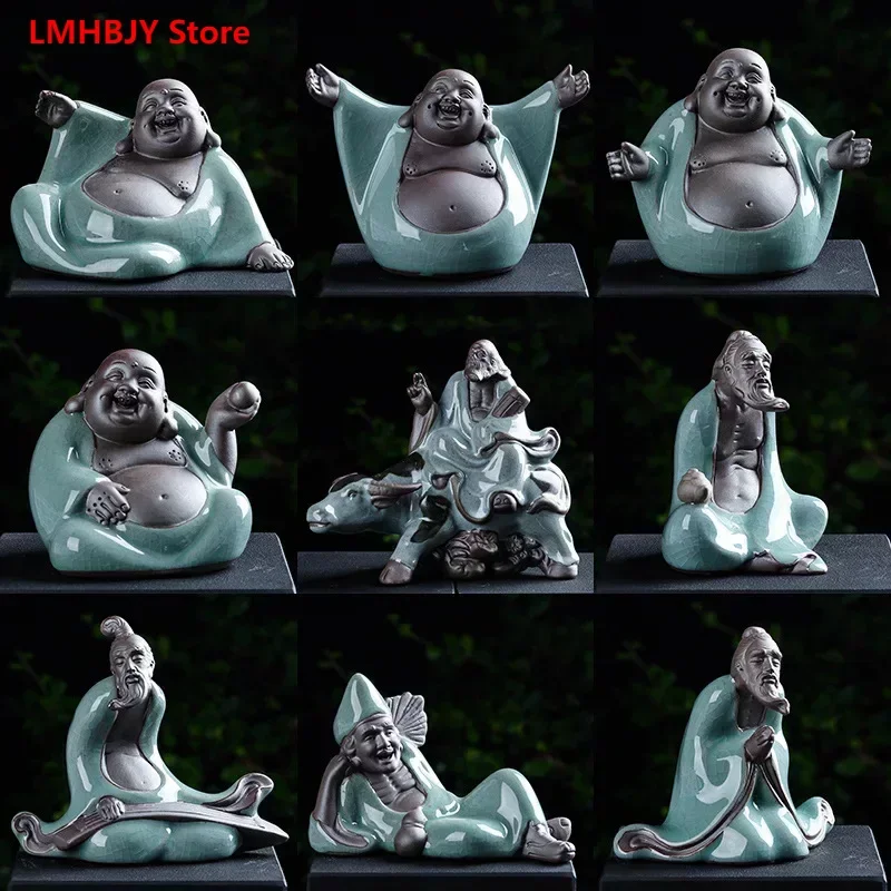 

LMHBJY Zen Ceramic Tea Pet Ornaments Creative Little Monk Tea Ceremony Car Accessories Ornaments Desktop Home Decoration