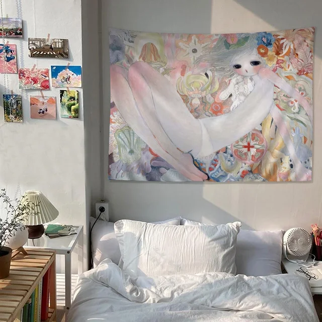 Tapisserie de dessin animé Aya Tokyo ano, art de la science-fiction, décor de chambre à la maison, conflicSheets muraux 6