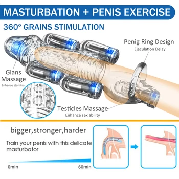 Male Masturbation Bullet Glans Vibrator Penis Massager Male Delay Ejaculation Lasting Penis Trainer Adult Sex Toy Vibro Ring 4