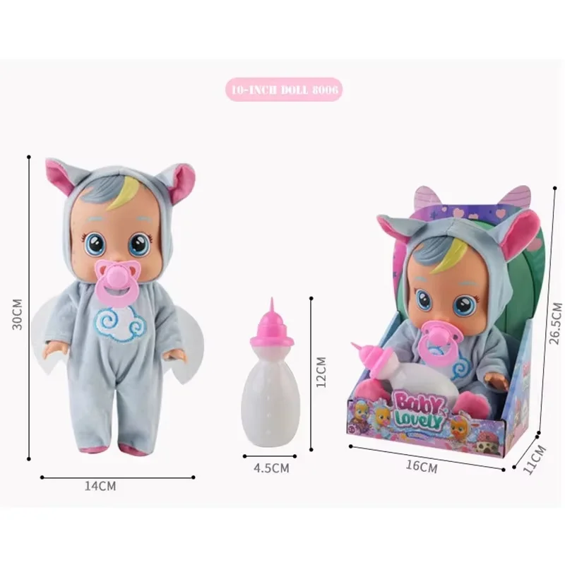 8inch 3D Weeping Babies Unicorn Reborn Doll Creative Cute for Girl Christmas Gift