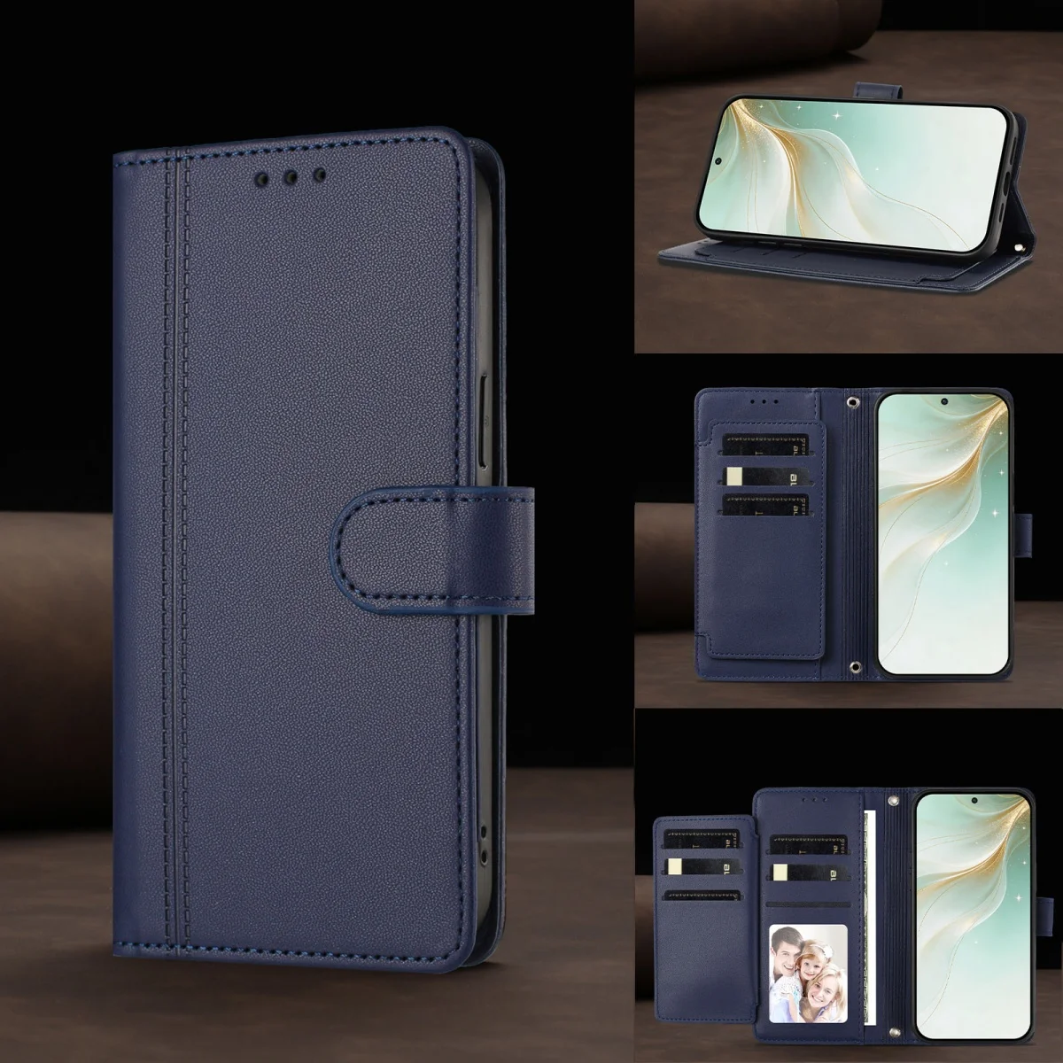 Deluxe Leather Wallet Case with Card Slot and Magnetic Flip Cover