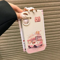 Korea Lovely Dot 3D Cartoon Leather Shockproof Cat Phone Case for iPhone 13 (2 - IF69 SP60)