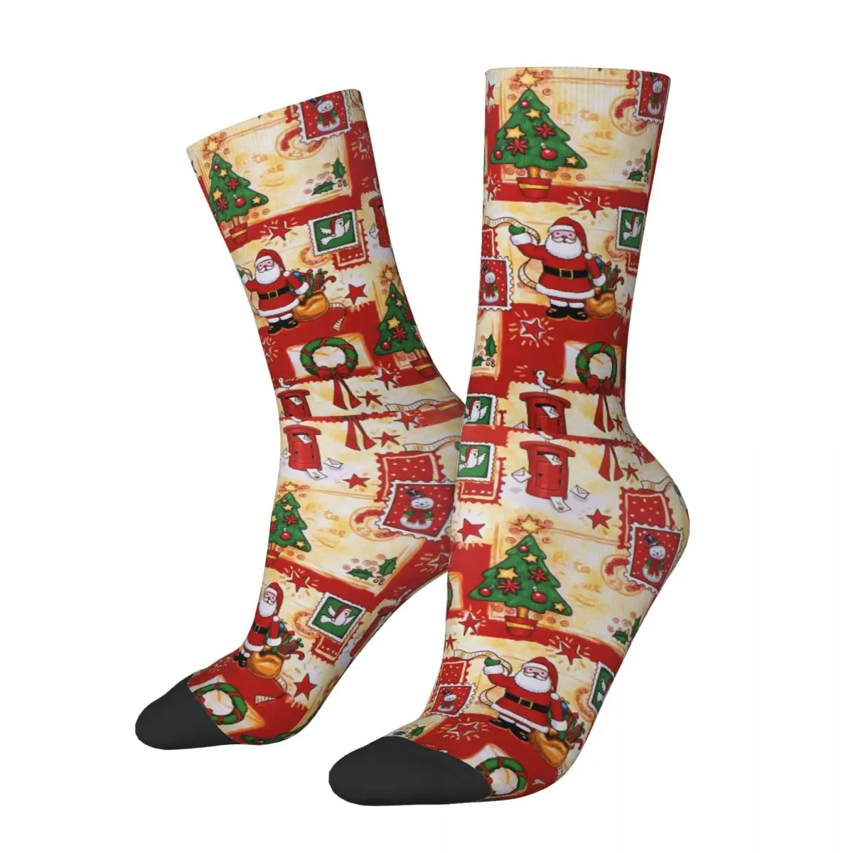 

New Male Men Socks Harajuku New Year Snowman Santa Sock Red Merry Christmas Sport Women Socks Spring Summer Autumn Winter