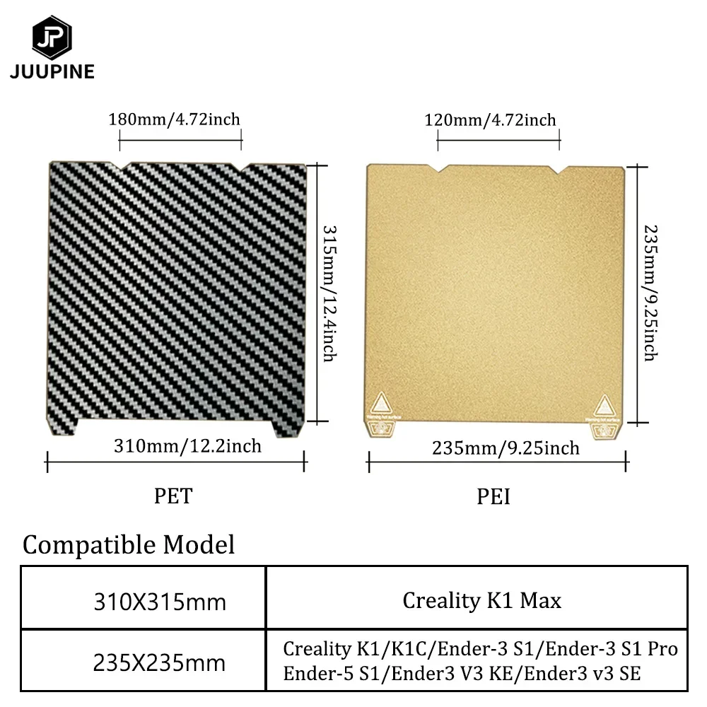 Creality K1 Max 빌드 플레이트 K1C Bed Creality k1 빌드 플레이트 H1H PEO PEY PEI 시트, 235x235 310x315 Ender 3 S1 Ender 3 V3 Se