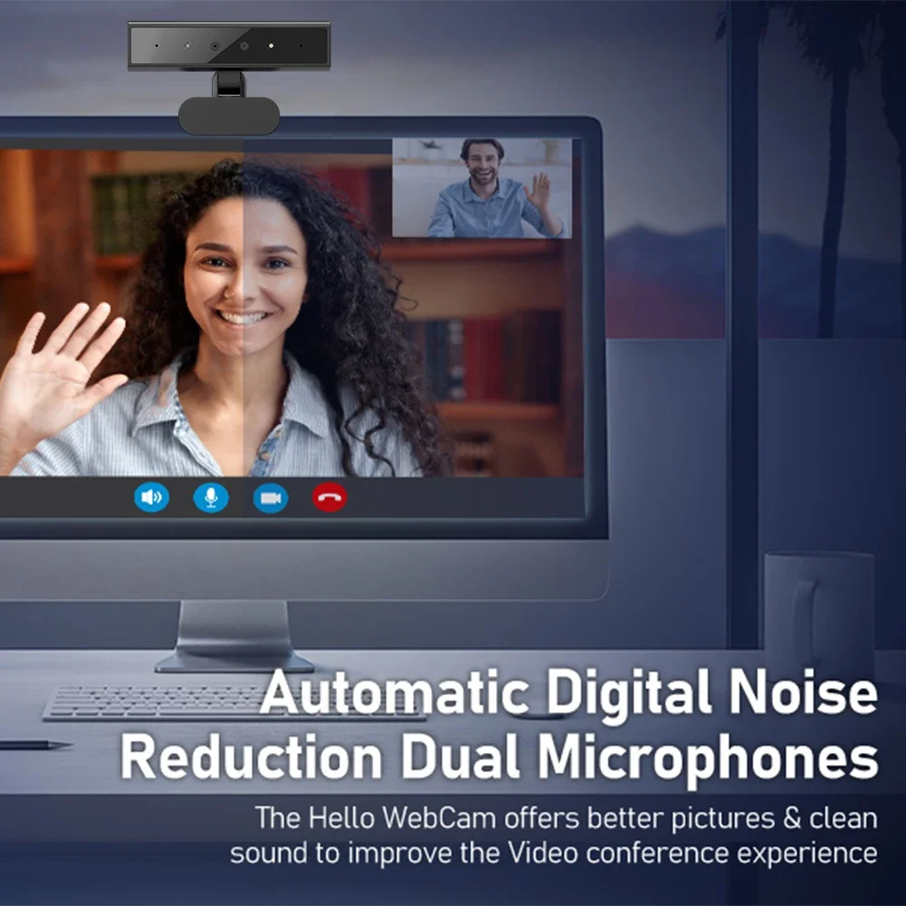 Identification Login Web Camera for Windows Hello with Base USB Computer Webcam 5MP 2K Detachable Web Camera for Computer Laptop
