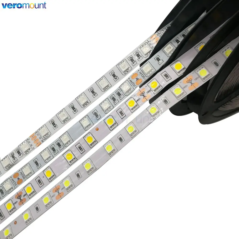 5m DC5V 12V 24V SMD 5050 LED Strip Light TV Backlight IP20 IP65 Waterproof  Cool Warm White 4000K RGB Tape Ribbon for Decoration 4