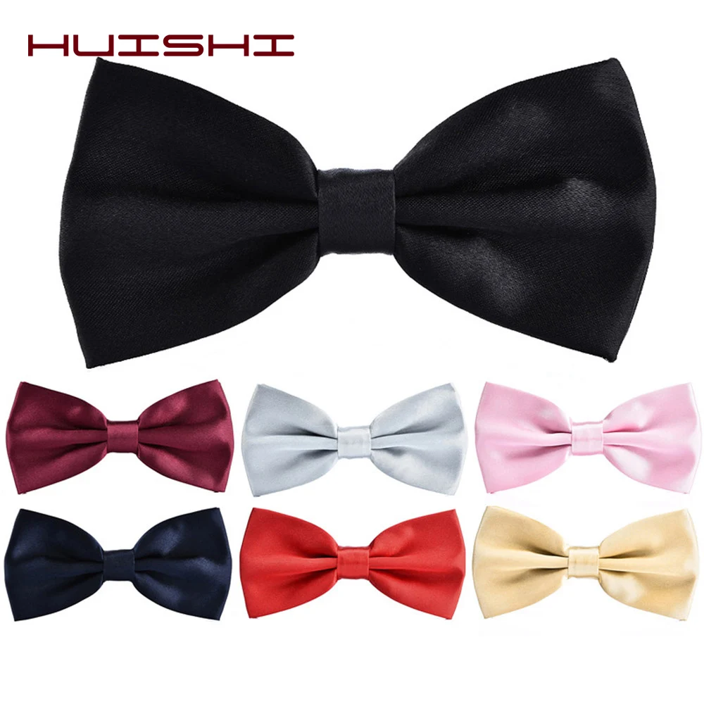 

Men Bowties Classic Satin Bowtie Hot Sale Gentleman Necktie For Wedding Party Adjustable Solid Colorful Men Bow Ties Neck Cravat