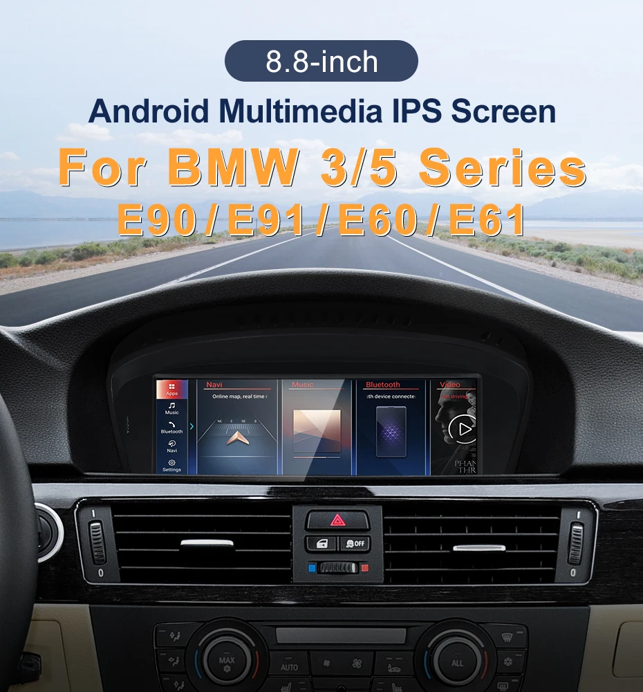 New ID6 ID7 ID8 Android Auto CarPlay For BMW 3/5 Series E60 E61 E90 E91 CCC CIC