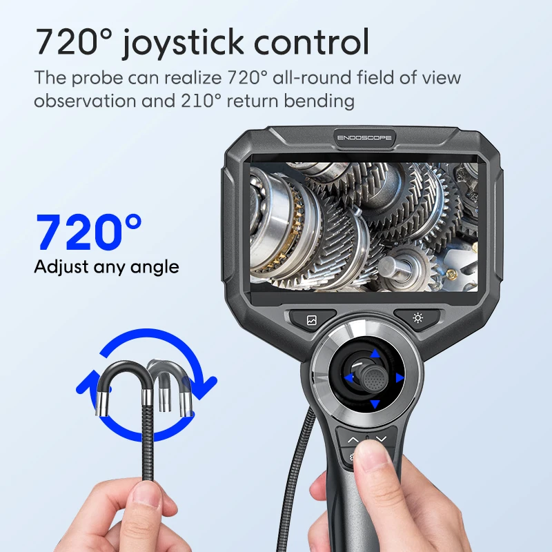 6mm 360 Degrees All Way Steering Industrial  Endoscope for Car Pipe Inspection Sewer Camera Borescope With 5 Inch HD Screen 6mm 360 degrees all way steering industrial endoscope for car pipe inspection sewer camera borescope with 5 inch hd screen