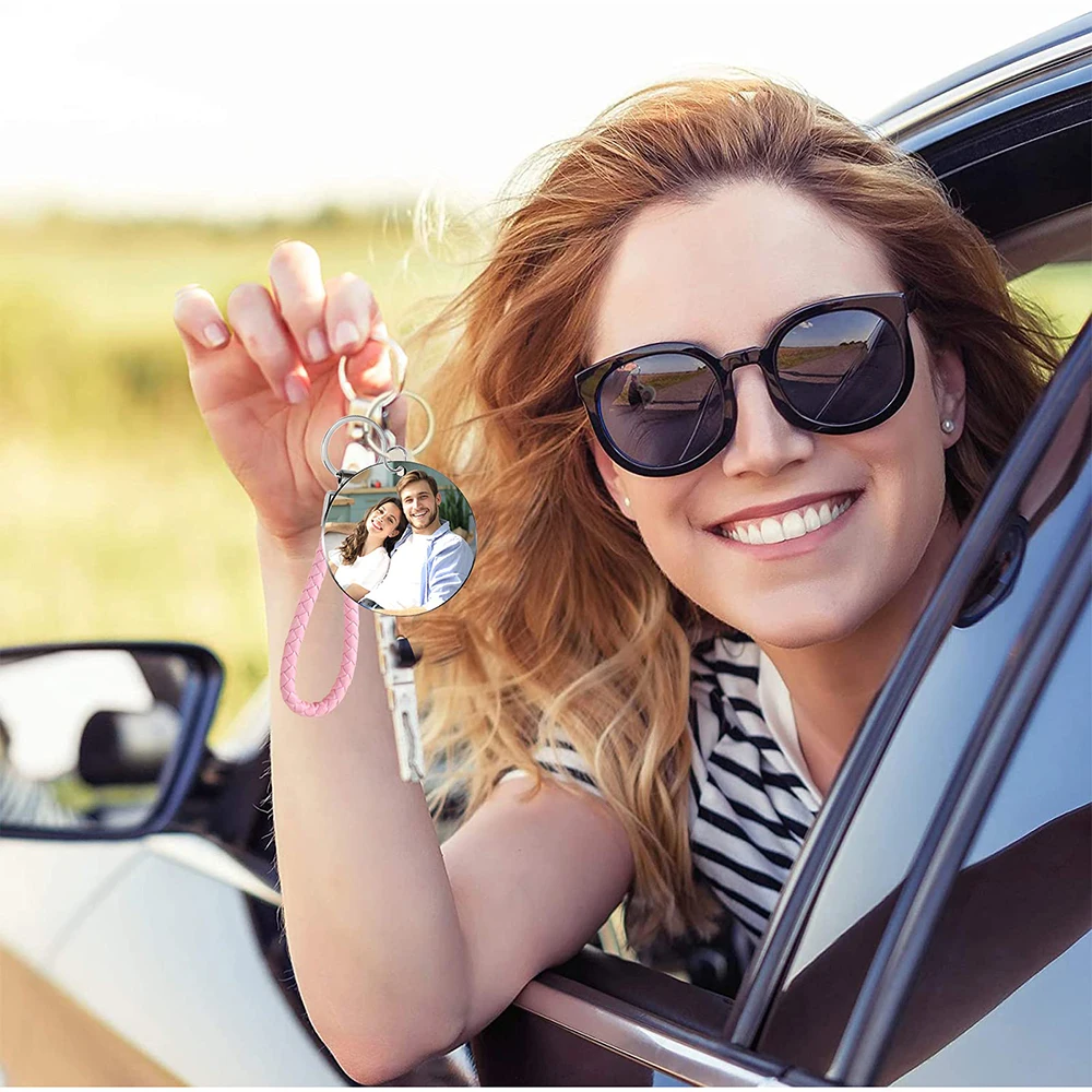 195pcs Acrylic Keychain Blanks with Tassels Kit Bulk Pom Pom Keychain For DIY Braided Key Chain Projects&Crafts