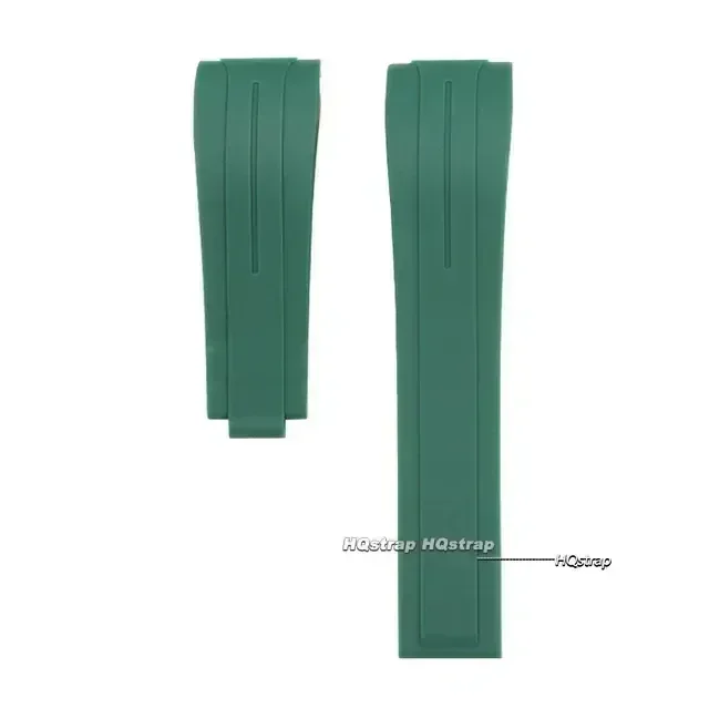 Waterproof Silicone Sport Watch Strap with Curved Ends and Folding Buckle