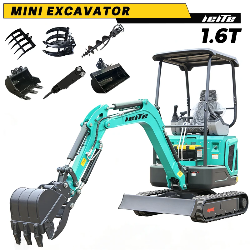 Mini excavators small digger 1 ton 1.6 t Hydraulic excavator CE/Euro 5  engine for Farm Orchard customized fast delivery