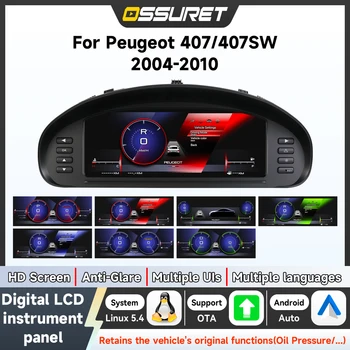 Panel de Instrumentos Digital para Automóvil Peugeot 407 407SW 2004-2010, Pantalla LCD, Velocímetro, Panel de Instrumentos, Pantalla de Cabina, Medidor Inteligente para Automóvil, Cabina Virtual 1
