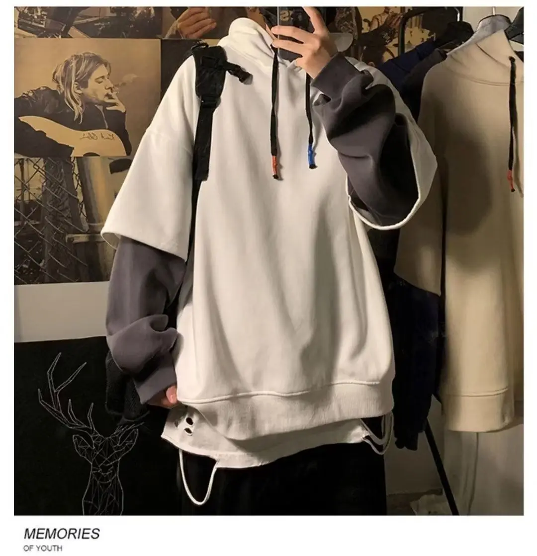 Thick Mens Hoodie - Winter Pullover with Drawstring