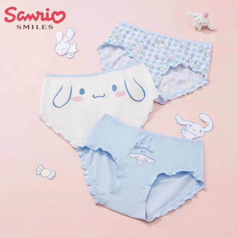 

Sanrio Y2K Kawaii Cinnamoroll Kuromi трусики Аниме Hottie летние тонкие кружевные шорты Симпатичные девушки дышащие антибактериальные трусы подарок