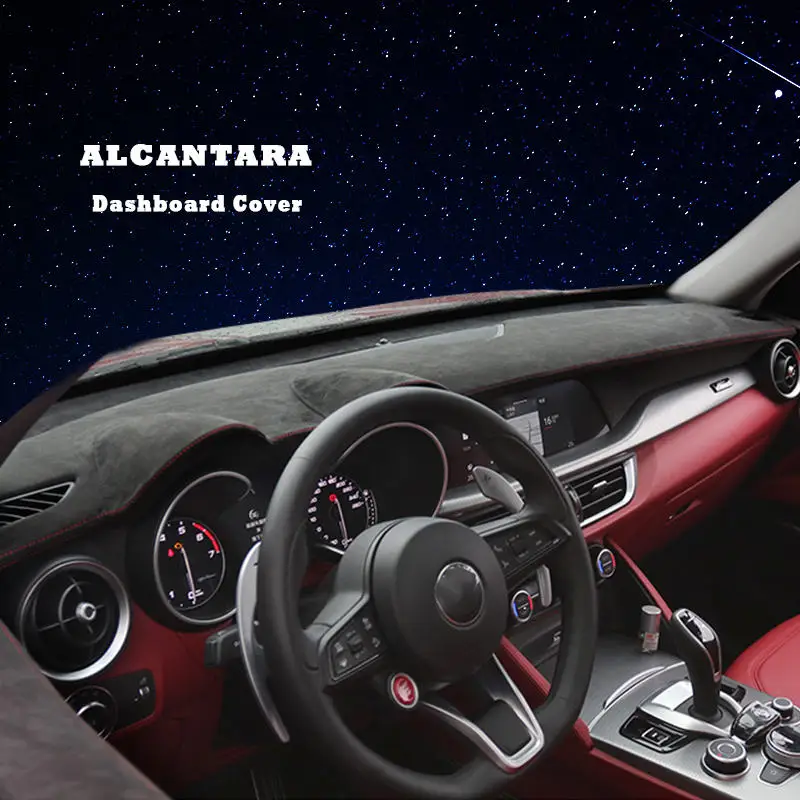 

Real Alcantara Custom Car Dashboard Covers for Alfa Romeo Stelvio 2018-2020 Mat Shade Cushion Pad Carpets Car-styling