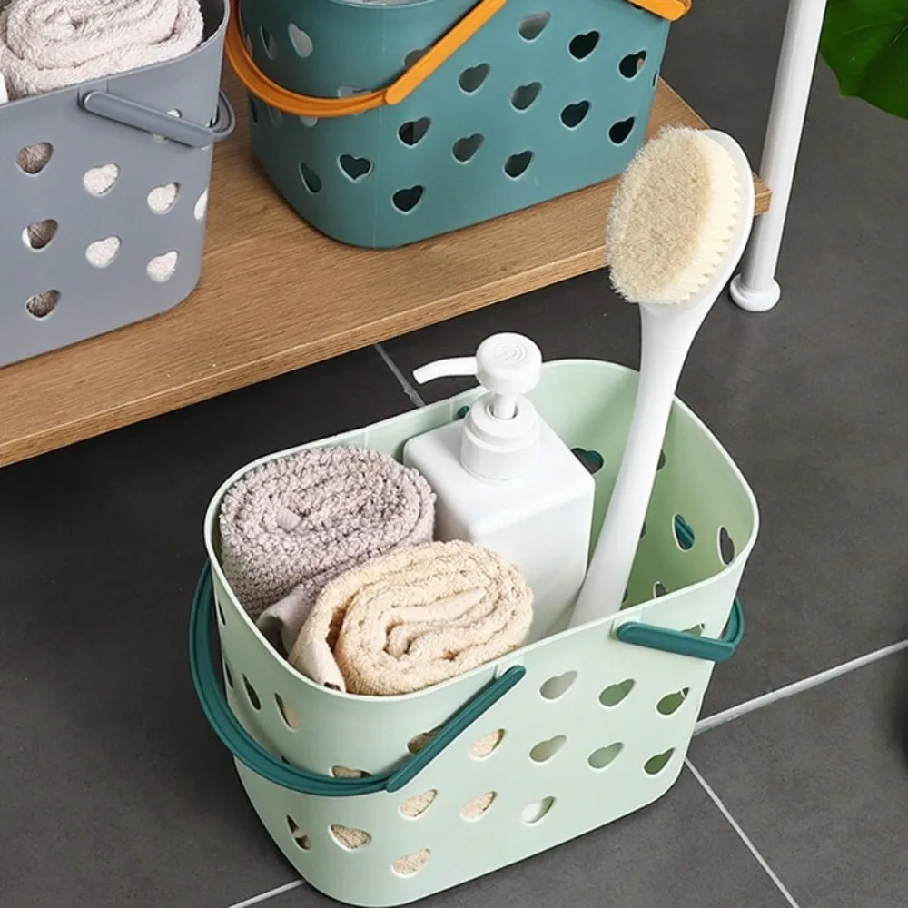 Description Picture 4 of itemPlastic Shower Basket with Handles Stackable College Dorm Organizer Space Saving Large Capacity Drainage Toiletry Basket
