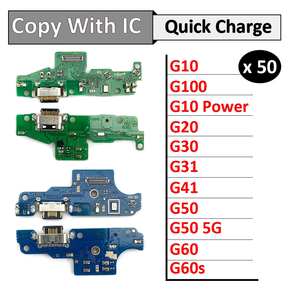 

50Pcs USB Charging Board Connector Port Dock Flex Cable For Moto G10 G100 Power G20 G30 G31 G41 G60 G60s G22 G71 G51 G50 5G