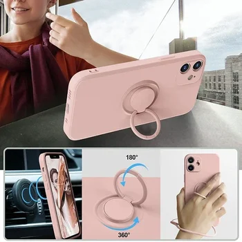Liquid Silicone Finger Ring iPhone Case