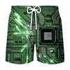 3D Printing Electronic Chip Short Pants Men Summer Beach Shorts Cool Street Circuit Board Graphic Swimsuit Gym Surf Swim Trunks 1