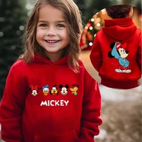 Mickey Minnie children's clothing kids hoodie autumn and winter sweater red double-sided printed top for girls 5