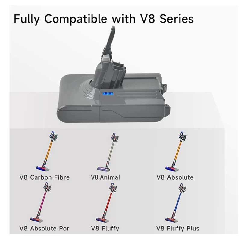 2000Mah V8 remplacer les pièces adaptateur de batterie pré-filtre 21.6V  pour Dyson V8 Animal/absolu/cordles aspirateur à main