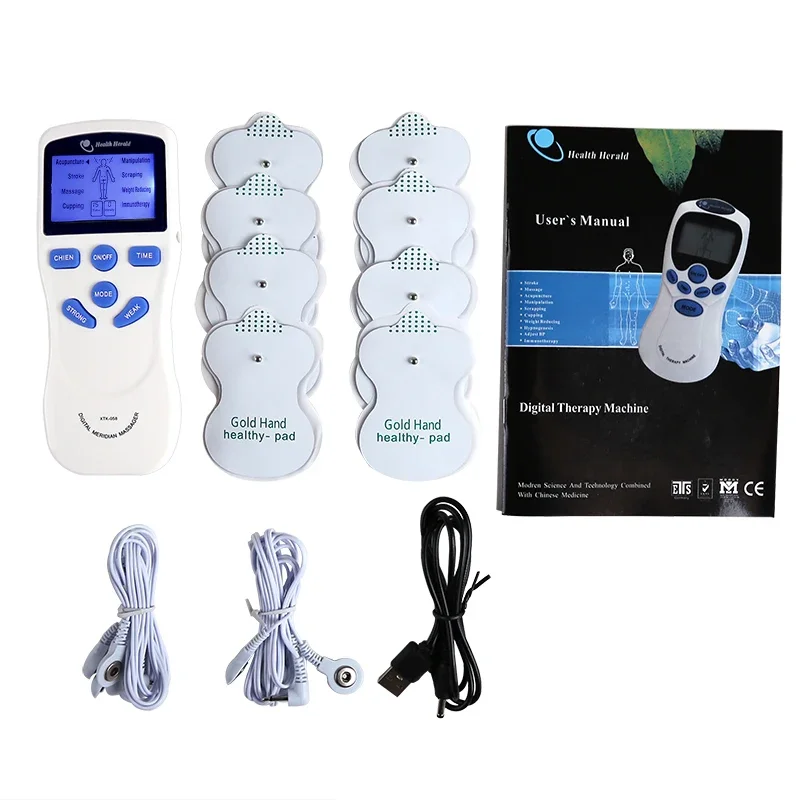 Electric Electrode Machine Muscle Stimulator Massager Back Neck Shoulder Pain Relief Multi-functional Blue Screen Small Machine