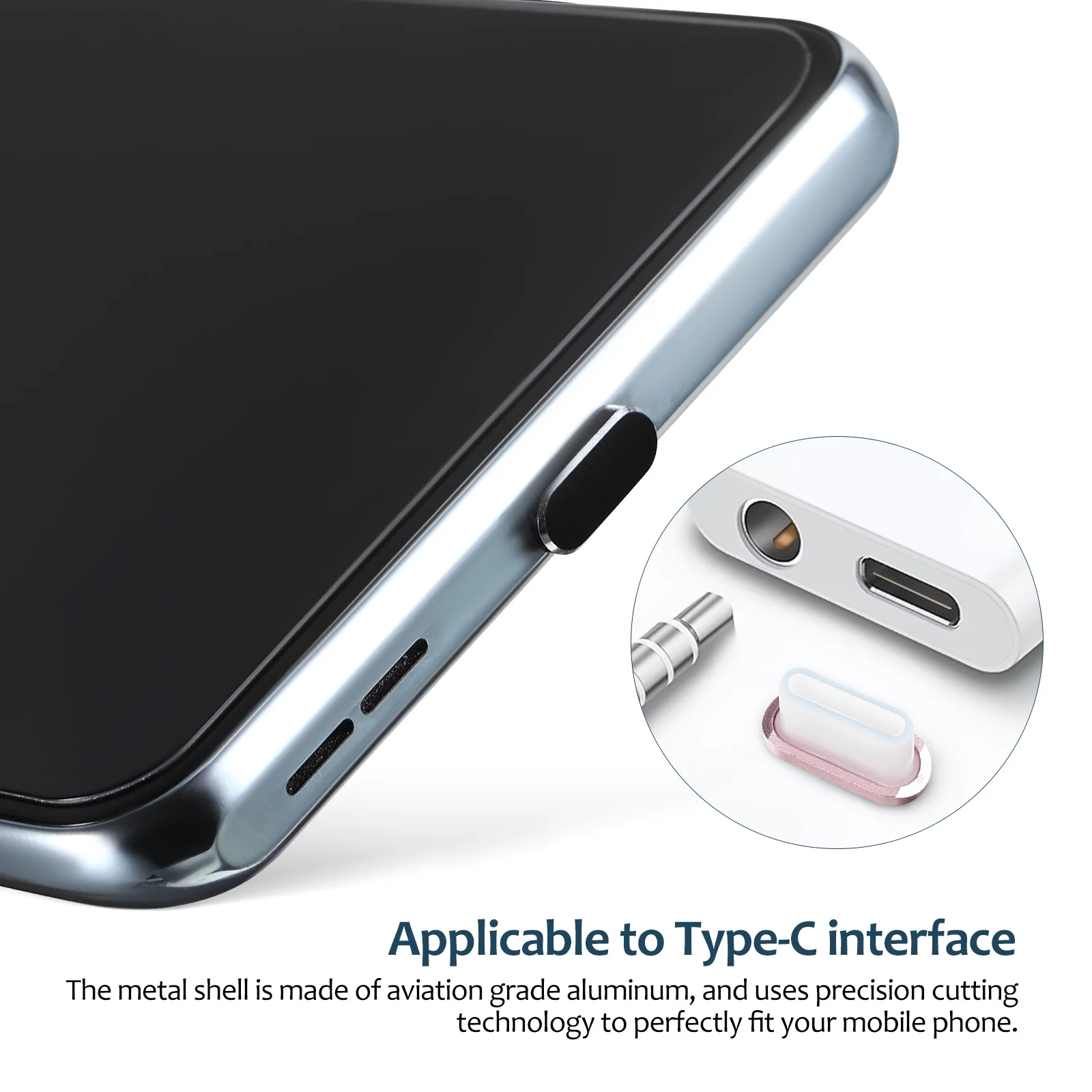 USB C 먼지 플러그 C타입 먼지 커버, 휴대폰 포트 캡 보호대, 대부분의 C타입 휴대폰과 호환 가능