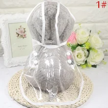  Pet Dog Puppy Transparent Rainwear Raincoat Hooded Waterproof Jacket Clothes 
