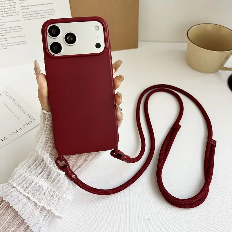 Enhanced Shockproof Crossbody Lanyard Phone Case with Neck Strap and Soft Touch Finish