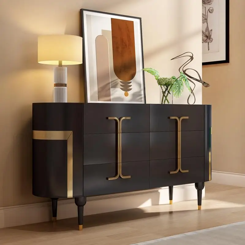 Rock Board Display Sideboard With Drawers Wood Storage Cupboard Living Room Home Furniture Dresser China Cabinet For Decoration
