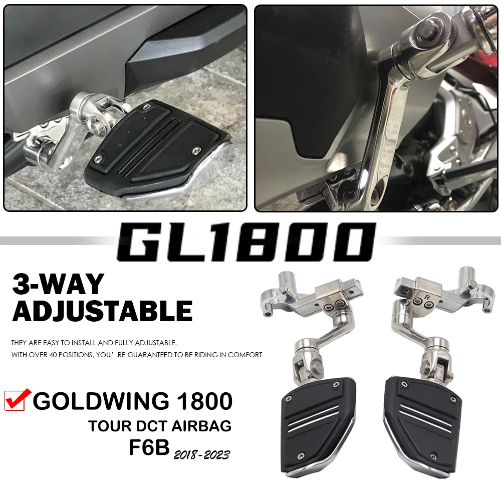 

Goldwing GL1800 Accessories: Premium Twin Rail Footrests Foot Pegs for Honda Gold Wing 1800 GL 1800 Tour DCT Airbag F6B 2018 +