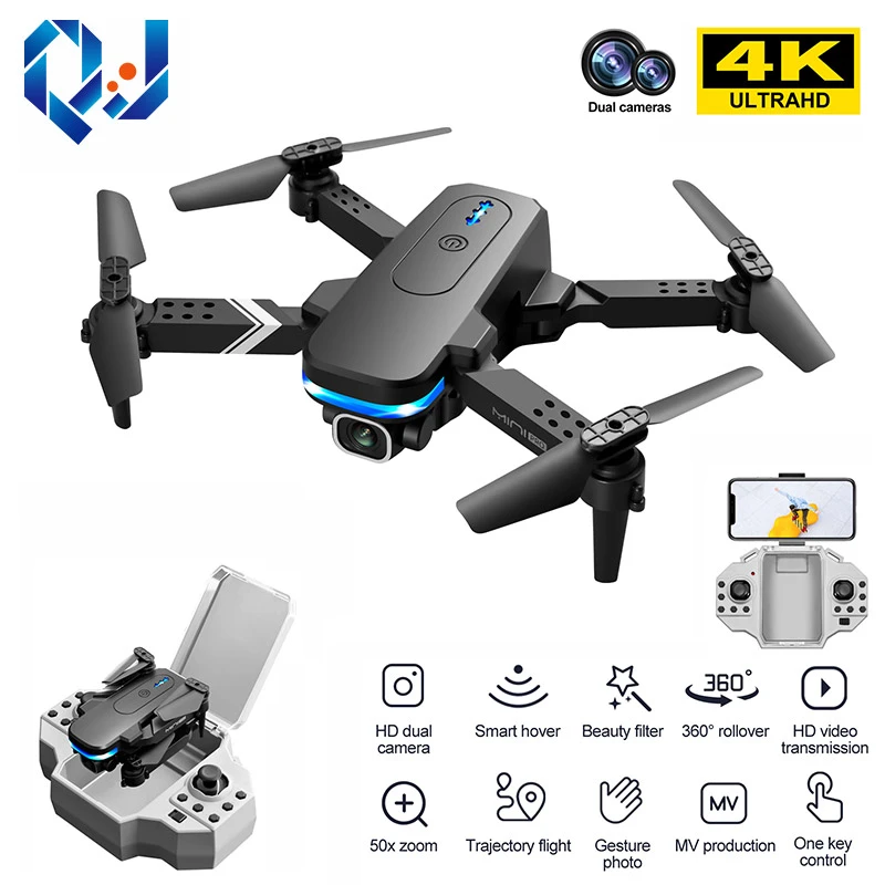 QJ 2022 New KY910 Mini Drone Dual Camera 4K HD Wide Angle Wifi FPV Professional Foldable RC Helicopter Quadcopter Toys Gifts rc helicopter amazon