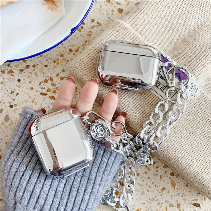 

1pcs. Electroplated Chain Bluetooth Wireless Headphone cover Suitable for AirPods pro2/3 Generation Anti-fall Protection case