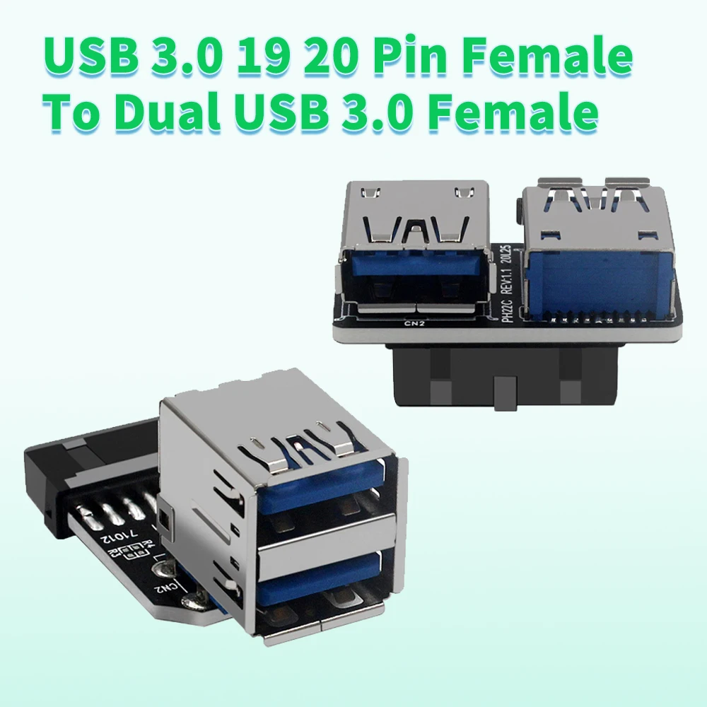 

Адаптер-разветвитель для USB 3,0, 19, 20 контактов на два разъема USB 3,0