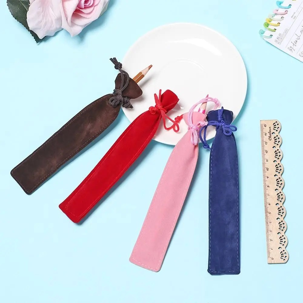 10PCS Plush Cloth Pen Bag Double-sided Thickened Velvet Pen Pouch Sleeve Holder Office School Supplies 3